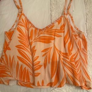 BRAND NEW orange floral crop top
